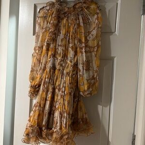 Zimmermann long sleeve mini/midi dress comes with liner underneath